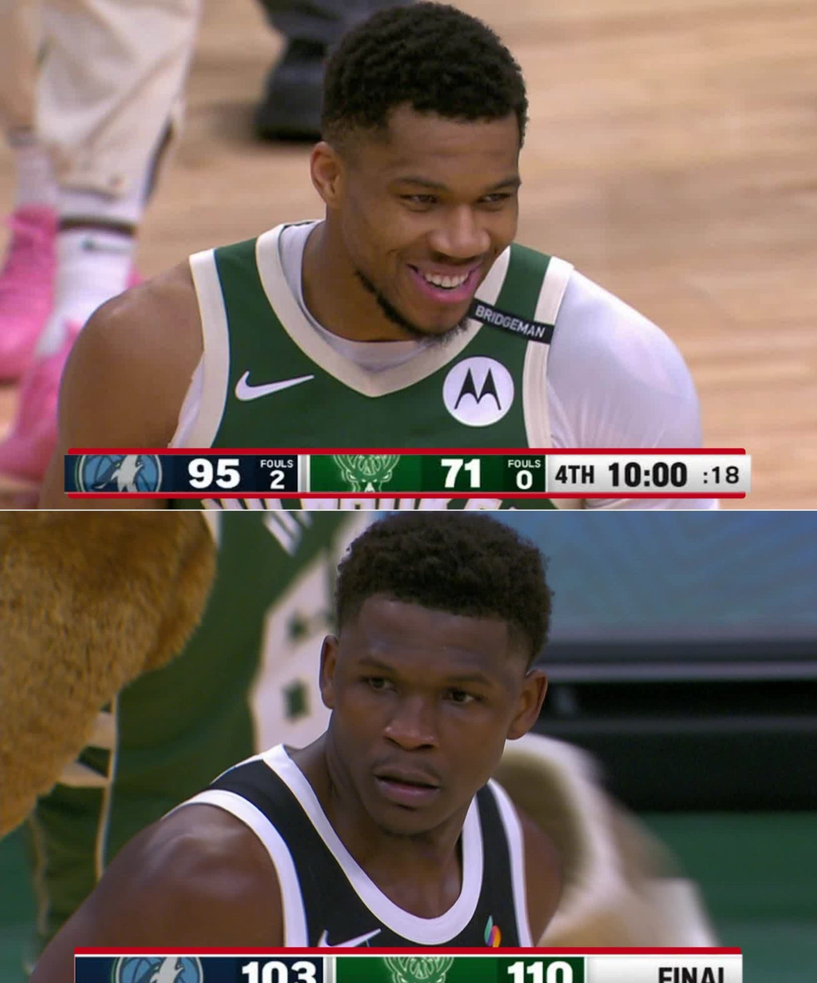 雄鹿队客场逆转活塞，实现八连胜